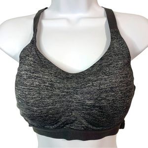 VICTORIA SPORT Heather Gray Criss Cross Back Sports Bra Sz 34C